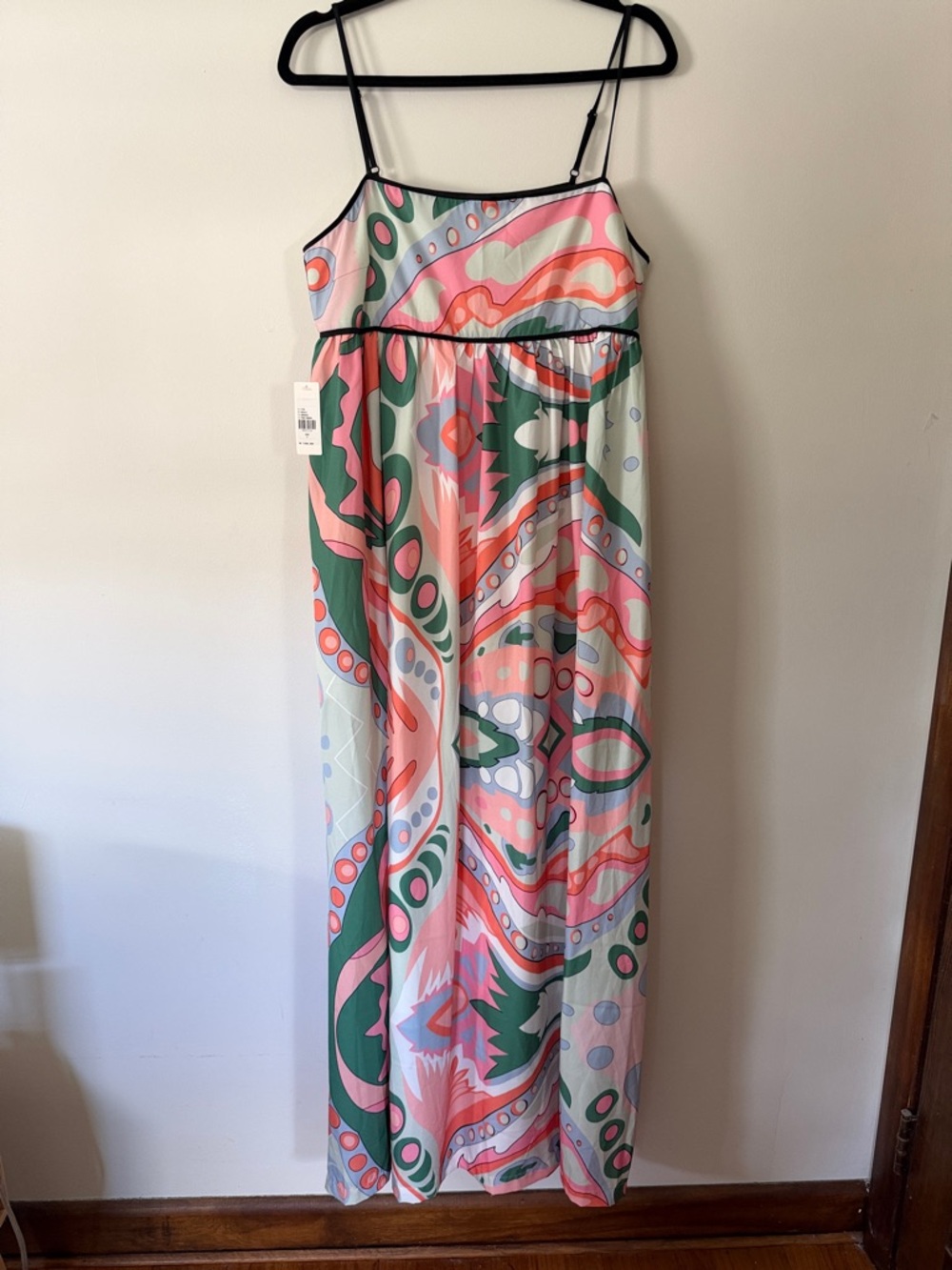 English Factory Pink Green Multi-Print Maxi Dress